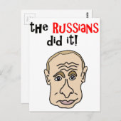 De Russen deden het Cartoon Putin Briefkaart (Voorkant / Achterkant)