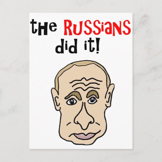 De Russen deden het Cartoon Putin Briefkaart (Voorkant)