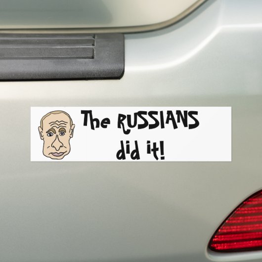 De Russen deden het Poetin Cartoon Bumpersticker (Op auto)