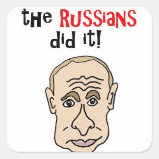 De Russen deden het Poetin Cartoon Vierkante Sticker