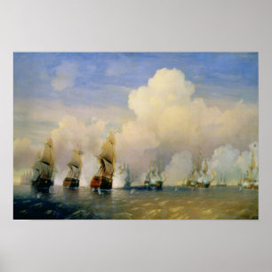De Russisch-Zweedse Zee oorlog bij Kronstadt in 17 Poster