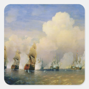 De Russisch-Zweedse Zee oorlog bij Kronstadt in 17 Vierkante Sticker
