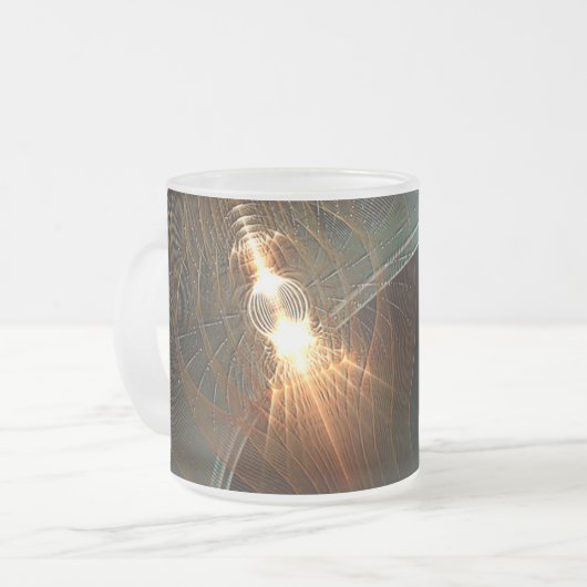 De Russische maan aan land Matglas Koffiemok (Voorkant links)