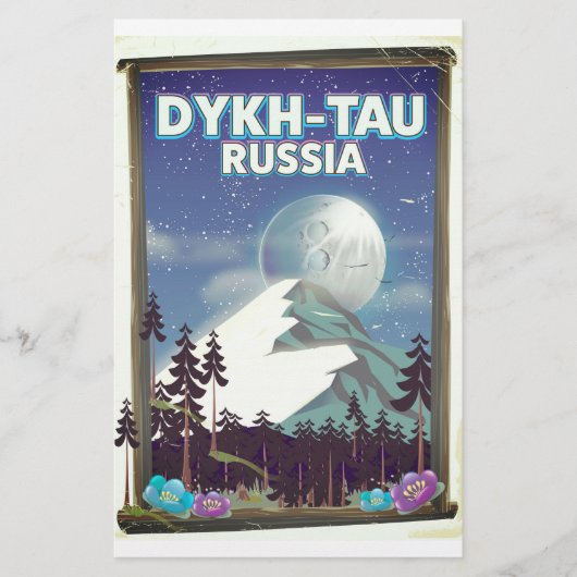 De Russische reisposter Dykh-Tau. Briefpapier (Voorkant)