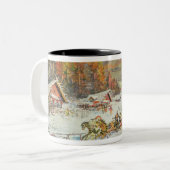 De Russische winter, 1900-10 Tweekleurige Koffiemok (Voorkant links)