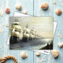 De Russische Zwarte Zee Vloot op Parade, Aivazovsk Briefkaart