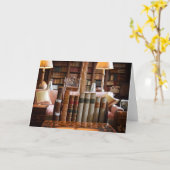 De rust van de bibliotheek - Wenskaart Kaart (Gele Bloem)