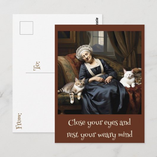 "DE RUST VAN DE KATTENDAME" BRIEFKAART (Voorkant / Achterkant)