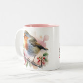 De rust van de kleine zangvogel tweekleurige koffiemok (Voorkant links)