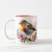 De rust van de kleine zangvogel tweekleurige koffiemok (Links)