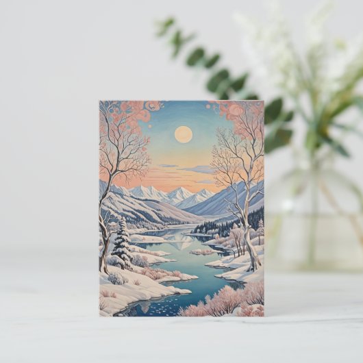 De rust van de winter briefkaart (Staand voorkant)