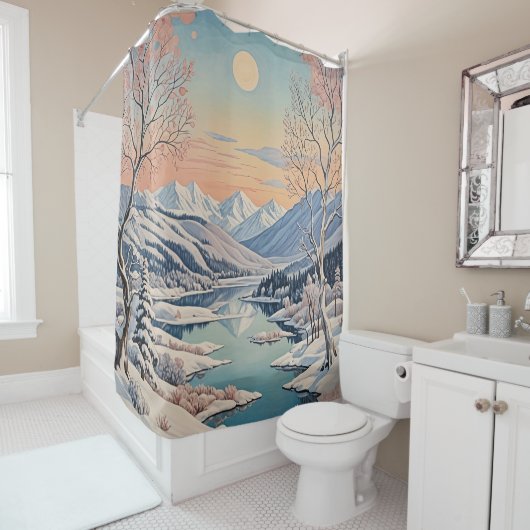 De rust van de winter douchegordijn (In situ)