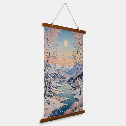 De rust van de winter hangend wandkleed (Gebogen)