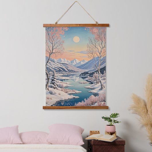 De rust van de winter hangend wandkleed (Slaapkamer)