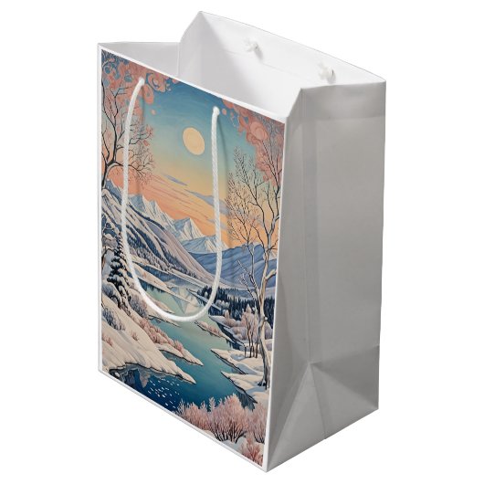 De rust van de winter medium cadeauzakje (Achterkant Gekanteld)