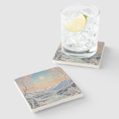 De rust van de winter stenen onderzetter (Zijkant)