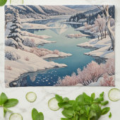 De rust van de winter theedoek (Gevouwen)