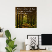 "De rust van Natuur zal in u vloeien" citeert J Mu Poster (Thuiskantoor)