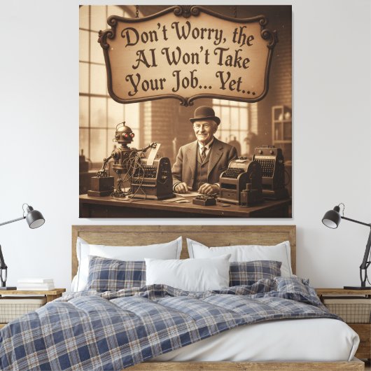 De rust voor de digitale storm canvas afdruk (Insitu (Slaapkamer))