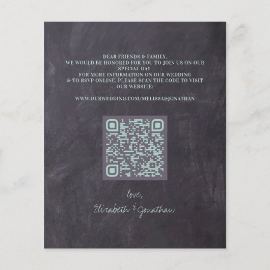 De Rustic Greenery QR de CodeFoto sparen de Datum (Achterkant)