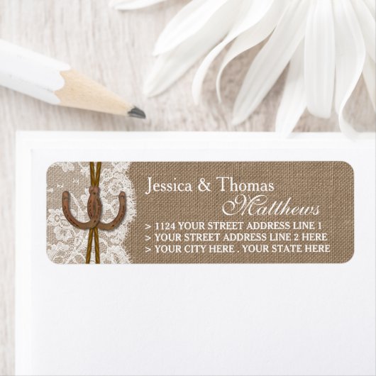 De Rustic Hoefijzer Wedding Collectie Labels (Insitu)