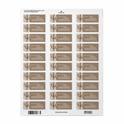 De Rustic Hoefijzer Wedding Collectie Labels (Full Sheet)