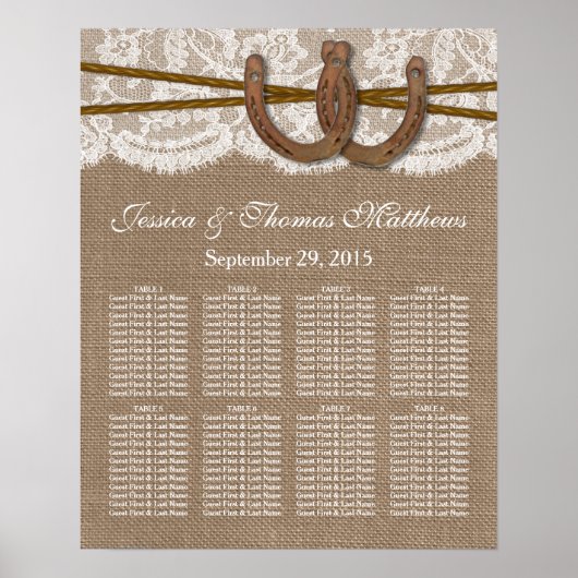 De Rustic Horseshe bruiloft-Collectie Poster (Voorkant)