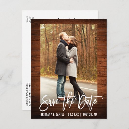 De Rustic Houdfoto van het Manuscript van de borst Briefkaart (Voorkant / Achterkant)