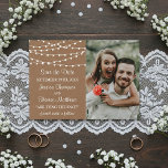 De Rustic Kraft Slingerlichten Trouwcollectie Save The Date<br><div class="desc">Vier in stijl met deze rustieke en trendy trouwfoto 'save the date' kaarten. Voeg eenvoudig uw eigen tekst en foto toe aan het ontwerp met behulp van de sjabloonvakken of klik om verder aan te passen voor meer geavanceerde wijzigingen. Overeenkomstige trouwartikelen vindt u in de collectie.</div>