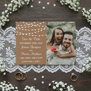 De Rustic Kraft Slingerlichten Trouwcollectie Save The Date