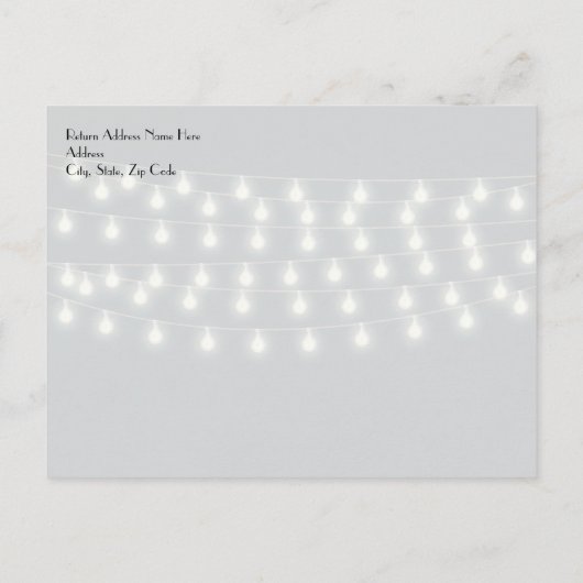 De Rustic Lichten van het Koord sparen de Datum Aankondigingskaart (Achterkant)