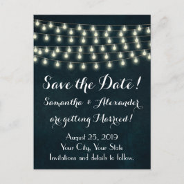 De  Rustic Lichten van het Koord sparen de Datum Aankondigingskaart