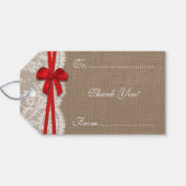 De Rustic Red Bow Collectie Labels Cadeaulabel (Achterkant Horizontaal)