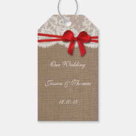 De Rustic Red Bow Collectie Labels Cadeaulabel