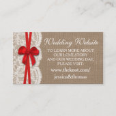 De Rustic Red Bow Wedding Collectie Website Kaart (Voorkant)