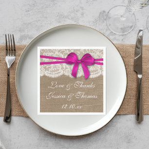 De Rustic Roze Strik Bruiloftscollectie Servet