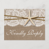 De Rustic Starfish Trouwcollectie RSVP Uitnodiging Briefkaart (Voorkant)