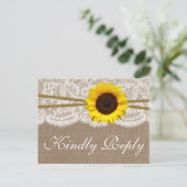 De Rustic Sunflower Trouwcollectie RSVP Uitnodiging Briefkaart (Staand voorkant)