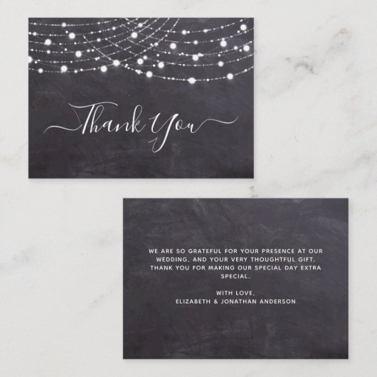 De Rustic van het Koord van het Chalkboard van de  Notitiekaartje (Voorkant / Achterkant)