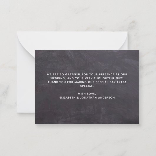 De Rustic van het Koord van het Chalkboard van de  Notitiekaartje (Achterkant)