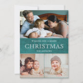 De rustieke Blauwgroen Collage van de Foto van Feestdagenkaart (Voorkant)