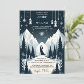 De rustieke bos sterren sneeuw heldere winter brui kaart (Staand voorkant)