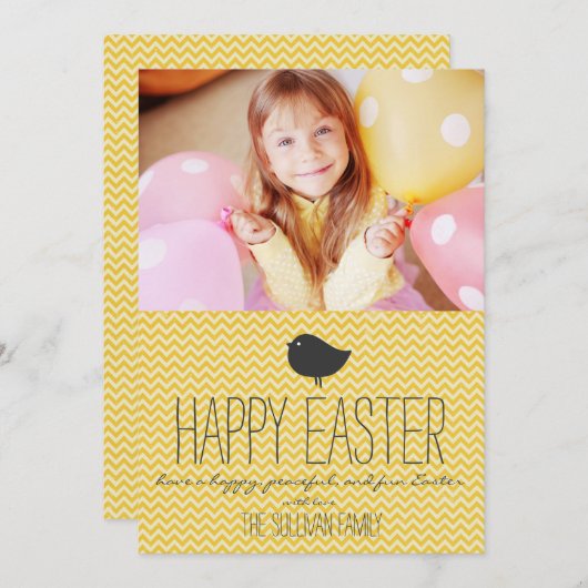 De rustieke Gele Kaart van Pasen van de Chevron (Voorkant / Achterkant)