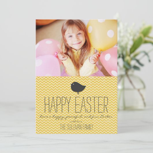 De rustieke Gele Kaart van Pasen van de Chevron (Staand voorkant)