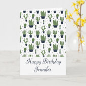 De rustieke Groene Verjaardag van het Patroon van Kaart (Gele Bloem)