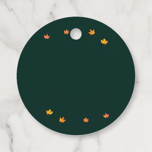 De rustieke herfstbladeren van Vrijgezellenfeest Bedankjes Labels (Achterkant)