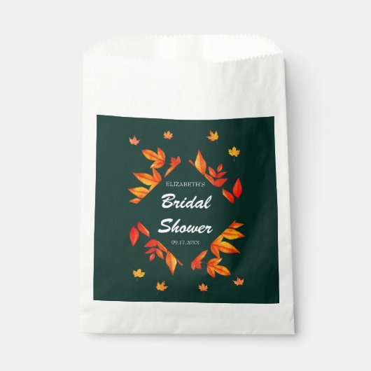 De rustieke herfstbladeren van Vrijgezellenfeest Bedankzakje (Voorkant)