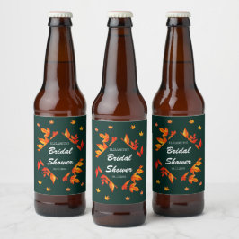 De rustieke herfstbladeren van Vrijgezellenfeest Bier Etiket