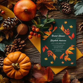 De rustieke herfstbladeren van Vrijgezellenfeest Kaart