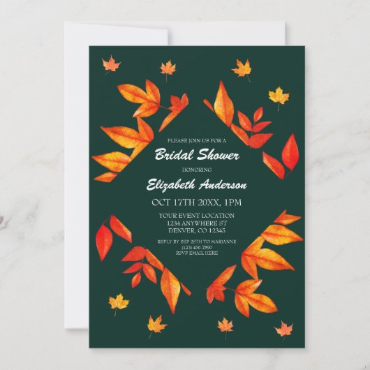 De rustieke herfstbladeren van Vrijgezellenfeest Kaart (Voorkant)